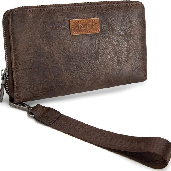 Women's Faux Leather Wallet Wristlet Purse Large Capacity Credit Card Holder - Picture 1 of 6